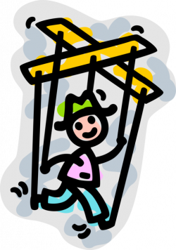 Puppeteer Performs Puppet Show - Vector Image