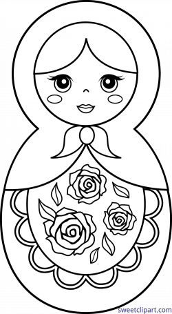 Matryoshka Doll Coloring Page Clip Art - Sweet Clip Art