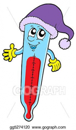 Drawing - Cute thermometer. Clipart Drawing gg5274120 - GoGraph