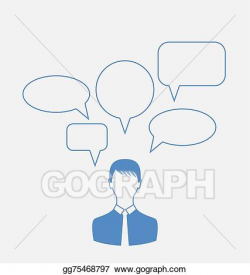 EPS Vector - Business man thinking, many thoughts. Stock ...