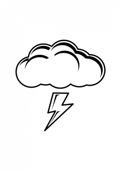 Clipart - Thundercloud Black & White