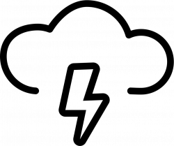 Electrical Storm Outlined Weather Sign Svg Png Icon Free Download ...