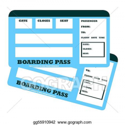 Drawing - Two blank flight tickets. Clipart Drawing ...