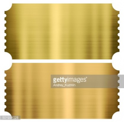 Gold Cinema OR Theather Tickets Set Isolated premium clipart ...