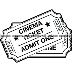 Movie Ticket Cinema Entrance Entertainment Theater Acting Amusement Premier  Fun Event Matinee .SVG .PNG Clipart Vector Cricut Cut Cutting