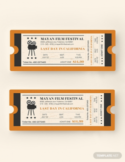 Old School Movie Ticket Template - Word | PSD | Apple Pages ...