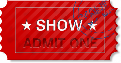 Clipart - ticket admit one with stamp
