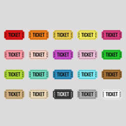 Movie Ticket Clipart, Circus Ticket, Carnival Ticket, Theater Ticket