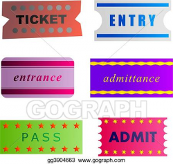 Drawing - Entry tickets. Clipart Drawing gg3904663 - GoGraph