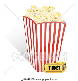 Vector Art - Popcorn with movie tickets. EPS clipart ...