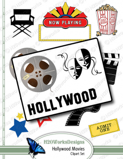 Hollywood Movies Clipart on 8.5x11 Sheet - Theater, Masks ...