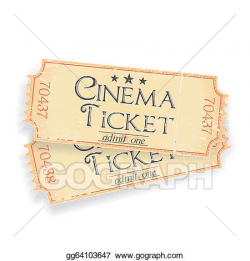 Vector Art - Pair of vintage cinema tickets. Clipart Drawing ...