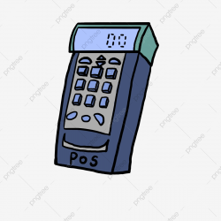 Hand Painted Card Small Ticket Pos Machine, Ticket Clipart ...