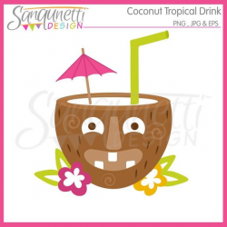 Tropical drink clipart, tiki clipart, coconut drink clipart, coconut  clipart, drink clipart, summer clipart, instant download