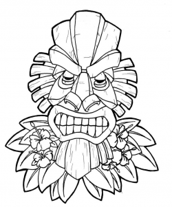 Images For > Tiki Face Coloring Page | culture project ...