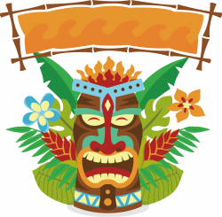 Tiki Máscara de Clip art - Feliz sonriente máscara de título del ...