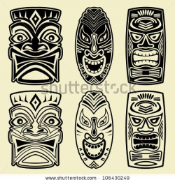 Hawaiian Warrior mask | Tiki Stock Photos, Illustrations ...