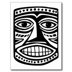 Tiki Mask Post Card Templates, Tiki Mask Postcards - Clip ...