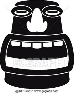 Vector Stock - Tiki idol head icon, simple style. Clipart ...