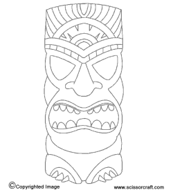 Hawaiian Tiki Masks Coloring Pages | tiki masks in 2019 ...