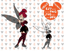 Disney Halloween Tinkerbell punk rock Clipart Disney - Cut files - Mouse  Die Cuts - Svg Dxf Eps Pdf Png