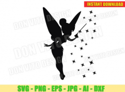 Tinkerbell Clipart (SVG dxf png) Disney Tinker bell Pixie Dust Silhouette  Cricut Design Cut files Stencil Birthday Party Princess Fairy DIY