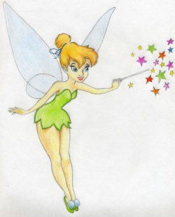 Disney Tinkerbell With Wand Draw | Tattoos | Disney princess ...