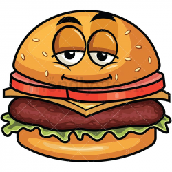Sleepy Hamburger Emoji | Emoji Clipart | Burger cartoon ...
