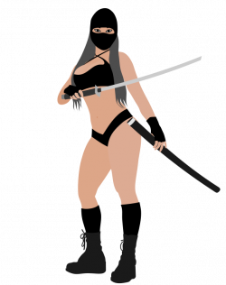Anime ninja girl clipart