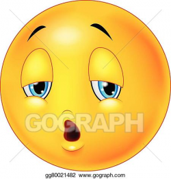 Vector Clipart - Exhausted and tired emoticon . Vector ...
