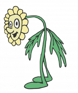 Anthropomorphic Flower Walking - Rooweb Clipart