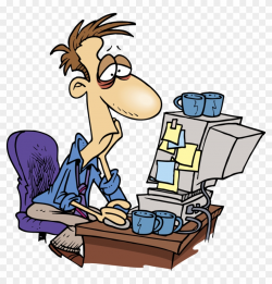 Tired Clipart Tiring - Tired At Work Cartoon, HD Png ...