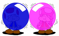 Toad and Toadette Blows More Color Bubbles by PokeGirlRULES on ...