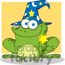 RF Wizard Frog With A Magic Wand In Mouth clipart. Royalty ...