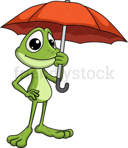 Frog Mascot Holding Umbrella | žabice | Umbrella cartoon ...