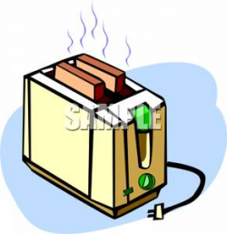 Two Pieces of Bread In a Toaster Clipart Picture