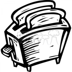 black white toaster clipart. Royalty-free clipart # 382962