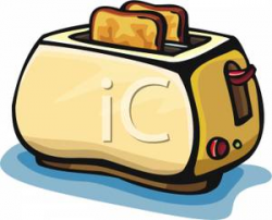 Two Slices of Bread In a Toaster Clipart Image