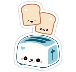 Happy Flying Toast Twins' Sticker by sugarhai | Cute ...