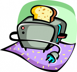 Kitchen Toaster Pops Slice of Toasted Bread - Vector Image