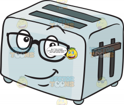 Pop Up Toaster Wearing Eye Glasses Emoji
