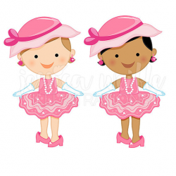 Dress Up Baby Girl Cute Digital Clipart Toddler Girl Clip