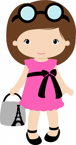 Brown hair toddler girl clipart collection