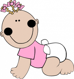 Baby Girl Crawling With Pink Shirt Clip Art at Clker.com - vector ...