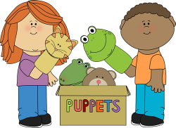 Kids playing with puppets from MyCuteGraphics | School Kids ...