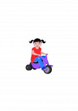 Clipart - toddler on Tricycle