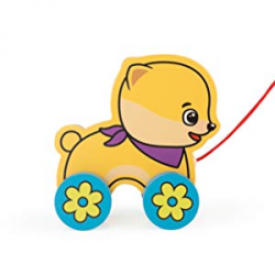 Bimi Boo Pull Toy for Toddlers - Wooden Baby Push Along Toys - Cute Dog on  Wheels - Gifts for 2 Year Old Girl or Boy
