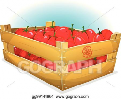 Vector Art - Crate with tomatoes. Clipart Drawing gg99144864 ...