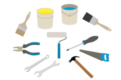 Building tools clipart set