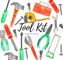 Tools clipart - Tool kit clipart - Watercolor clipart - fathersday clipart  - construction clipart commercial use